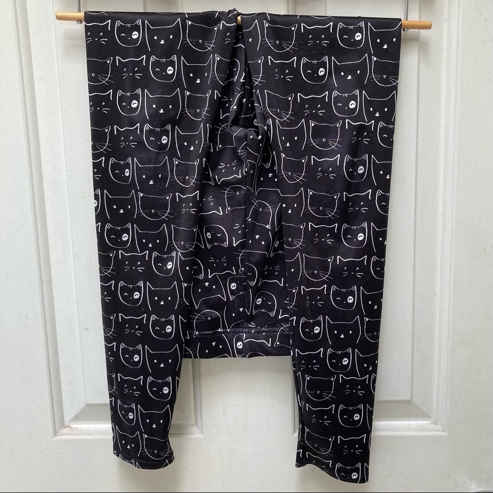 Black Milk Clothing Mono Meow Leggings - limited, size: small / S